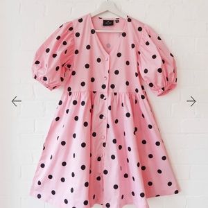 Lazy Oaf polka dot puff sleeve dress